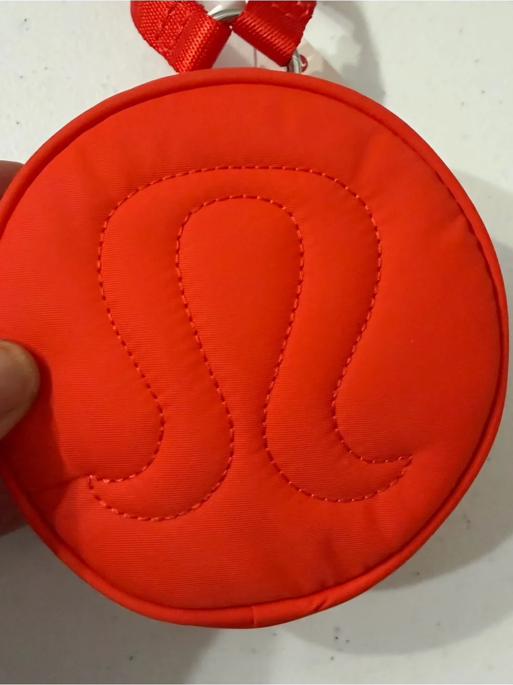lululemon athletica Bright Red Round Zip Pouch with Carry Loop